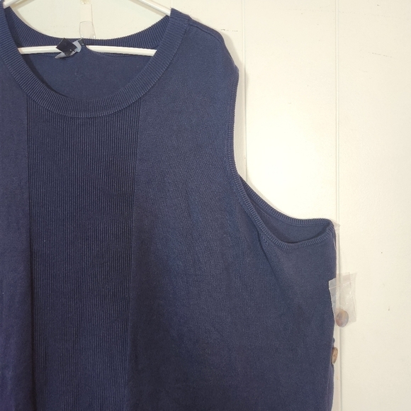 J Jason Wu Fisherman Tunic Sleeveless Knit Top Side Button Detail Size 5x - Picture 5 of 14